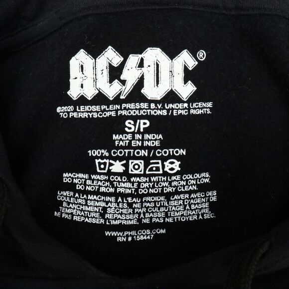 AC DC Sweatshirt Small Mens Hoodie Black Gold Stiff Upper Lip Unisex AC/DC - Picture 4 of 14